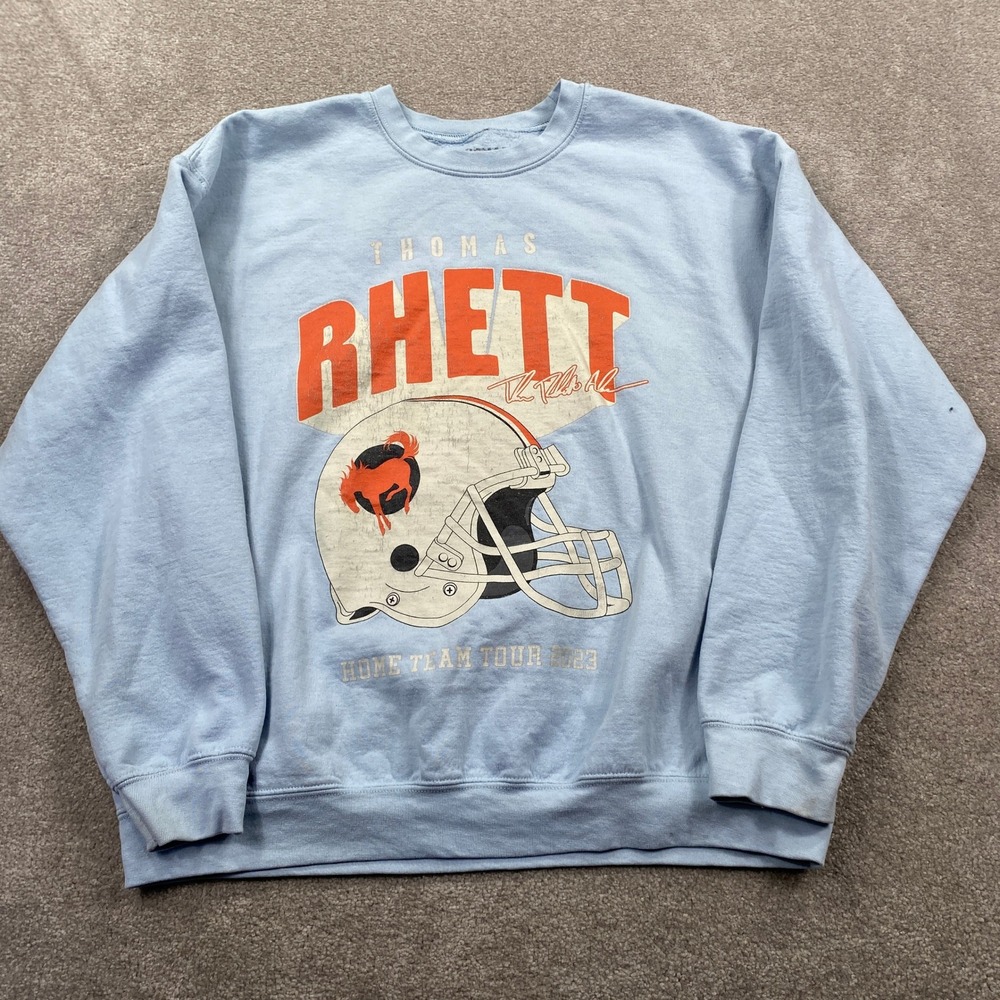 Thomas Rhett Sweatshirt SizeLarge Light Blue Home Team Tour 2023 Graphic